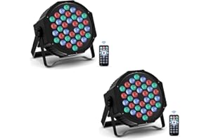 PROPULSION LIFE Lot de 2 ampoules LED RVB DMX512 avec télécommande pour éclairage de fête, voiture/son/master-slave pour Halloween, Stage DJ, fête, spectacle, mariage, concert