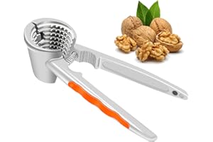 HONGTELLOR Nutcracker Kitchen Tool, Tool for Nuts,Funnel Walnut Pliers, Walnut Cracker Nutcracker Anti-Splash Nutcracker (Orange)