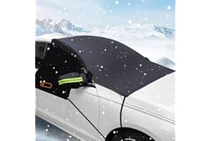 YTACREA Protege Pare Brise Voiture Givre Couvrir, Extra Epaisse Protection Pare Brise Hiver, Tissu Oxford Imperméable Couverture Voiture, Protection Neige, Bache Pare Brise Anti Givre