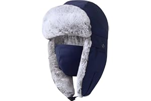 GADIEMKENSD Winter Ushanka Trapper Hats with Ear Flap Chin Strap Unisex