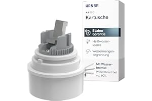HANSA Steuerpatrone 4.8 ECO I Wassersparende Keramikkartusche für Einhebelmischer mit Wasserbremse I Für Küchen- & Badarmatur I Kartusche mit einstellbarem Temperaturbegrenzer & Wassermengenbegrenzer