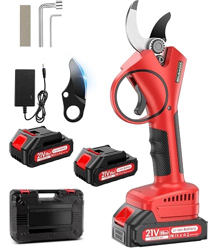 Tijeras De Podar Eléctricas Yapasopu 600W - Corte Hasta 30 Mm, 2 Baterías 2000mAh, Pantalla LCD - Para Jardín, Huerto, Ramas Y Arbustos