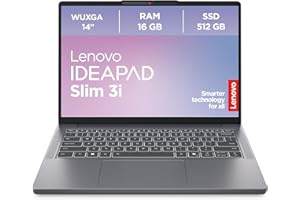 ‎LENOVO Lenovo IdeaPad Slim 3i Laptop | 14" WUXGA Display | Intel Core i5 13420H | 16GB RAM | 512GB SSD | Intel UHD Grafik | Win11 | QWERTZ | Luna Grau | 3 Monate Premium Care
