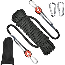 10 Mm X 10 M Kletterseil Aus Nylon – Mit 2 Karabinern, Tragkraft 1500 Kg, Blau, Für Rettung, Bergsport Und Mehr