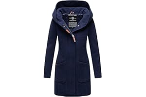 MARIKOO Damen Mantel Trenchcoat Wintermantel Übergangs Jacke Parka Lang B819