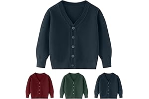 Kunyeah Cárdigan de Punto para niños y niñas, suéter de algodón Soild para niños, Cuello en V, Manga Larga, Ropa de Abrigo para niños de 3 a 7 años