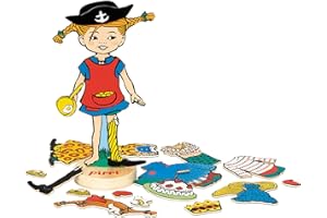 Pippi Langstrumpf Spielzeug - Anziehpuppen Magnetspiel - PIPI Langstrumpf Magnetspiele für Kinder ab 3 Jahre - Geschenk Mädchen 3 Jahre - Magnetpuzzle in Magnetspielbox - by Micki