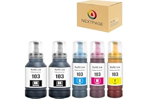 NEXTPAGE 103 Ink Bottles Compatible with L1110‎ L1210 L1250 L3100 L3101 L3110 L3111 L3150 L3151‎ L3156 L3160 L3210 L3211 L3250 L3251 L3252 L3260 Printer (2BK CMY 127ml)