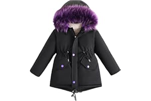 Happy Cherry Manteau Enfant Fille Blouson Parka Doudoune Chaud Hiver Manteau à Capuche Coupe Vent