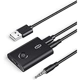TaoTronics Bluetooth 5.0 Transmitter/Receiver, 2-in-1 Wireless 3.5mm Adapter (aptX Low Latency, 2 Devices Simultaneously, for