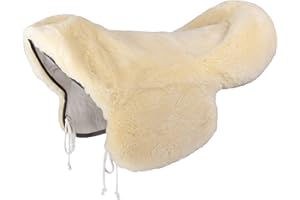 Werner Christ Lammfell Sattelsitzbezug Laramie mit Hornloch Sattelbezug für Westernsättel, aus echtem Fell für eine angenehme Polsterung, in Natur, schwarz & braun, Gr: Warmblut und XL
