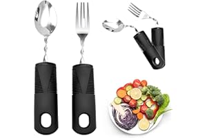 AONAYO Parkinson Lot de 2 couverts épais pour personnes âgées, personnes âgées, handicapés, couverts pour personnes âgées, arthrite, parkinson, handicapés