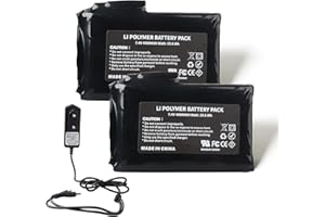 MXJFYY Lot de 2 Batteries Lithium-polymère Rechargeables 7,4 V 4 000 mAh 29,6 Wh avec Chargeur pour Gants Chauffants, Chaussettes chauffantes, Bonnets Chauffants, cagoules chauffantes