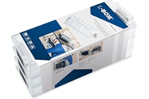 L-BOXX Mikro organizer do układania w stos, przezroczysty, z elastycznymi przekładkami, 259 x 106 x 42 mm, kompatybilny z systemami, mini, XL i ProClick, pojemność 1 kg