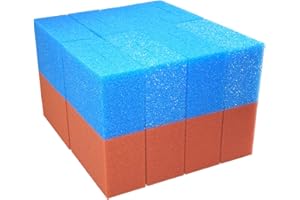 Steppan® 16 Filterschwämme 8 x BLAU und 8 x ROT geschlitzt für Biotec 18 und 18 Screenmatic 21,5 x 15,5 x 9 cm BLAU Grob = PPI 10 ROT Fein = PPI 30
