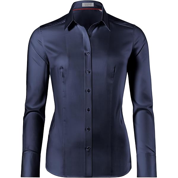 Seidensticker Blusa da donna - camicetta camicia - no stiro - vestibilità slim - manica corta - tinta unita - 100% cotone