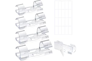 SANDIYAGO Transparente Kabel-Clips, selbstklebend, für Zuhause, Büro, Schreibtisch, Kabel-Management, 80 Stück