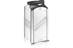 Börner Combi Chef Râpe carrée en Acier Inoxydable avec bac de récupération • Idéal comme râpe à Parmesan, râpe à légumes, râpe zesteur et Plus • 4 Modes de Coupe différents