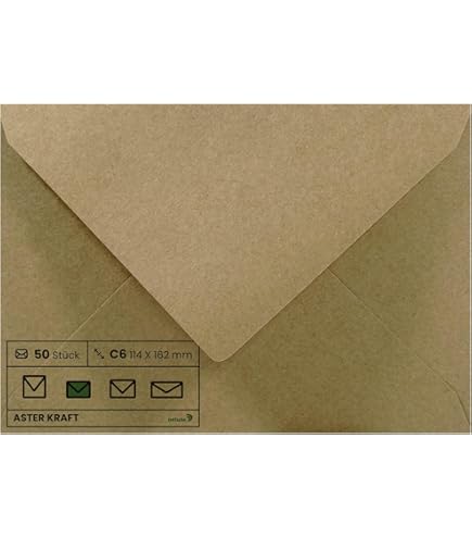 Lange roestbruine envelop met puntklep - Kerst