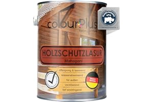 COLOURPLUS FARBE UND MEHR colourPlus® Lasure bois extérieur (2,5L, Acajou) lasure pour bois satinée lasure bois extérieur – peinture aqueuse – Lasure bois – lasure bois extérieur – Fabriquée en Allemagne