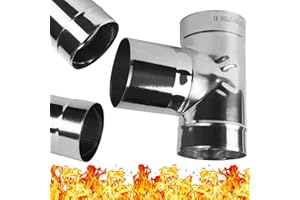 BG INVEST Té d’échappement 90° en Acier Inoxydable - Raccord en T 90 ° pour Cheminée Tuyaux d'échappement Fumée - Té Equerre à 90 Degrés - Diamètre 180 mm – Ø 180 mm