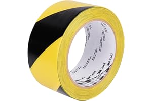 3M Gefahren-Markierungs-Klebeband 766i, Gestreiftes Warnband zur Boden- und Sicherheitsmarkierung mit PVC-Träger in Schwarz-Gelb, 50mm x 30m, 0,13mm