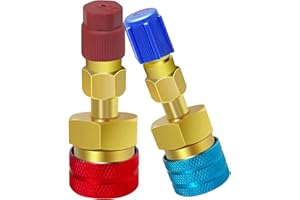 EPHEYFIF Raccord rapide, adaptateur R134A vers R1234YF, adaptateur haut bas côté connecteur kit de conversion pour tuyau de climatisation