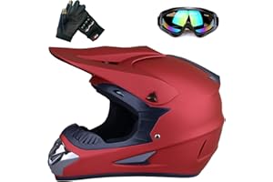 ZJRA Adult ATV Motorcycle Helmet,MX Motocross Helmet Dirt Bike ATV Scooter Bicycle Helmet with Goggles Gloves