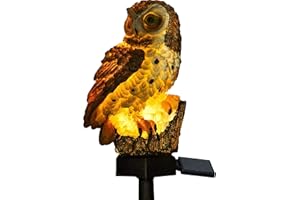 WSNDM Lampe Solaire À Led Chouette, Lampe Solaire Étanche, Marche/Arrêt Automatique Arrière-Cour, Pelouse, Exterieur, Décoration De Jardin Pour Mariage, Fête, Allées, Étiquette De Chien, Veilleuse
