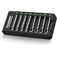POWEROWL - Pro AA AAA Rechargeable Batteries with Charger, 4 x AA 2800 mAh Batteries & 4 x 1100 mAh AAA Batteries