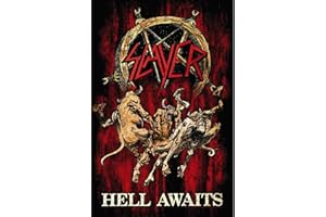 ROCK OFF OFFICIALLY LICENSED PRODUCTS Slayer Poster Hell Awaits Band Logo Official Textile Flag 70cm x 106cm One size
