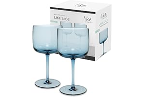 like. by Villeroy & Boch – Like Ice calice da vino set da 2 pz., vetro colorato blu ghiaccio, capacità 270ml