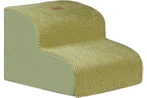 Fonowx Dog Stairs, Pet Stairs for Smaller and Elder Pets, with Removable Cover, Indoor Ramp Pet Foam Ladder Dog Steps for Tall Bed, 2 Layer 36x40x30cm