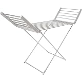 Status Portable Clothes Airer with Wings-220w-18 Heated Bars, Metal, Silver, 53x148x90 cm