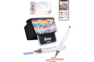 AEDAGA 120 Colours Alcohol Markers with Free App, Chisel and Fine Tips Alcohol Pens with Kickstand Case for Adults, Drawing Markers for Anime Manga Drawing and Sketching