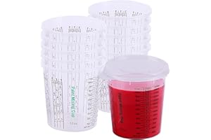 CANOPUS Mehrzweck Lackmischbecher Mit Deckel für Farbe, Polyester, Epoxid und Harz, 360ml (12er Packung) Plastikbecher, Kunststoff Messbecher mit 3 Deckel, Labor und Malerei Zubehör, Paint Mixing