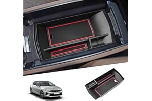 SHAOHAO Kompatibel mit Opel Astra L C02 Sports Tourer 2022 2023 2024 2025 Mittelkonsole Armlehne Mittelarmlehne Organizer Tray Multifunktionaler Handschuhfach opel astra l zubehör (Rot)