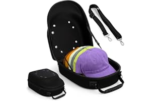 Peohud Hat Case for Baseball Caps, Cap Carrier Storage Bag, Hat Travel Case with Carrying Handle and Shoulder Strap, Easy to Carry Baseball Cap Organizer Holder for 6 Hats, Perfect for Traveling