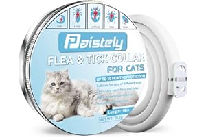 PAISTELY Collare Antiparassitario Per Gatti, Collare Antipulci Gatto Sicuro ed Efficace Realizzato Con Oli Essenziali Naturali, Collare Anti Pulci e Zecche Gatti Di Piccola Taglia, Medio e Grande (19in-1pack)