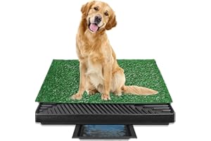 KASADIN Hundeklo Hundetoilette Welpentoilette Trainingsunterlage mit Tablett und Kunstrasen, Drinnen und Draußen Hundetöpfchen, Hunde Trainingsunterlage Toilette für Kleine Hunde Grosse Hunde ältere