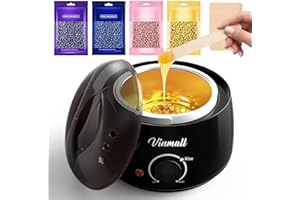 ‎VINMALL Wachswärmer Waxing Set Wachs Haarentfernung zuhause: Wax Maschine 4 Packungen wachsperlen und 30 Holzspateln,Wax haarentfernung gesicht Körper Damen Herren
