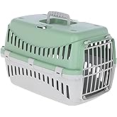 Kerbl Pet Expedion Transport Box, Mint/Light Grey, 45 x 30 x 30 cm, Dog Carrier, Cat Carrier, Plastic, Small Dogs