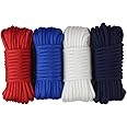 aufodara 4pcs 19ft/6 meters Paracord Rope 7 Inner Strands Nylon Rope 550lb Breaking Strength for Outdoor Survival Rope, Lanyards, Keychain, Dog Collar, DIY Kit Craft Toy (D4-D-4x19ft)