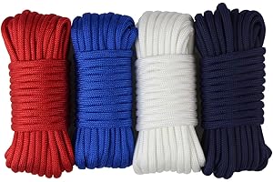 aufodara 4 Pezzi 19ft / 6 Metri Paracord Corde 4mm Nylon Corda 7 Fili centrali - 4 Colori, Lunghezza Totale 76 Piedi