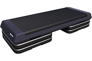 GORILLA SPORTS® Step Fitness - 107x42cm, 3 Altezza Regolabile (10cm, 15cm, 20cm), Carico Max. 200kg, Antiscivolo - Piattaforma Aerobica, Pedana, per Casa, Palestra, Aerobico, Allenamento, Ginnastica