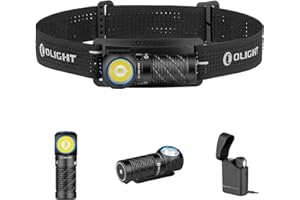 OLIGHT Perun 3 Mini Kit Lampe Frontale Puissante Rechargeable USB EDC 1250 LM Portée Max.155 Mètres Torche Clignotant 7 Modes Étanche IPX8 Headlamp LED Feu Rouge Pour Camping