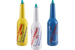 Gokelomg Flair Bottle Lot de 3 shakers à cocktail Flair Bartender Mix Color pour l'entraînement, le barman, l'exercice et la performance, 750 ml, blanc, jaune, bleu
