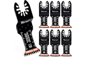 Vearter Lames de scie multi-outils 34 mm 7 pièces/ensemble, outils oscillants HCS lame d'arc à dents japonaises, outil accessoire polyvalent pour bois tendre et dur, plastique, cloisons sèches