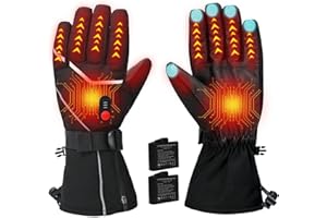 COVVY Guantes calefactables con 3 ajustes de temperatura para hombres y mujeres, guantes de trabajo eléctricos recargables con calefacción, impermeables y lavables, guantes calefactables para pantalla