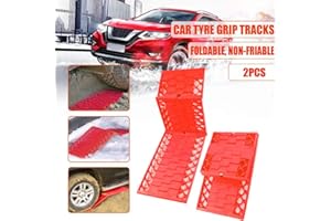 SANWAN SUNWAN Snow & Sand Traction Mats, Set of 2 Foldable Emergency Car Wheel Grip Track Rescue Boards